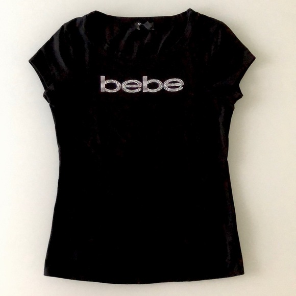 Bebe Tops Bebe Rhinestone Studs Tshirt Logo Medium Poshmark